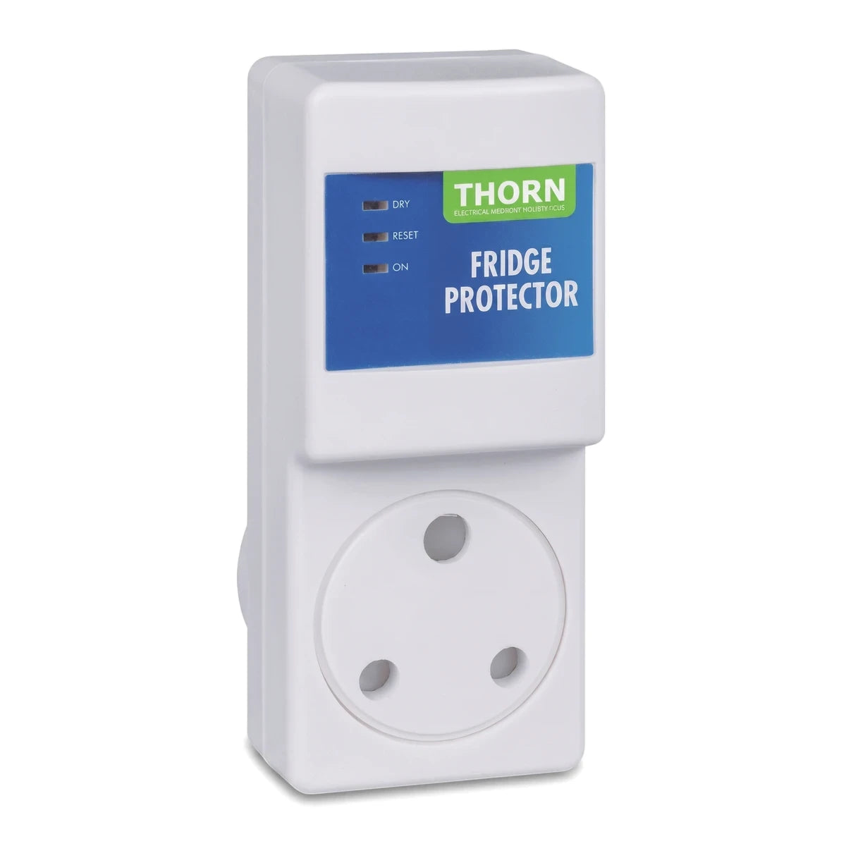 Thorn 7Amp Fridge/Appliance Protector Surge Protection Device with a three-pin socket and indicator lights, shown from a