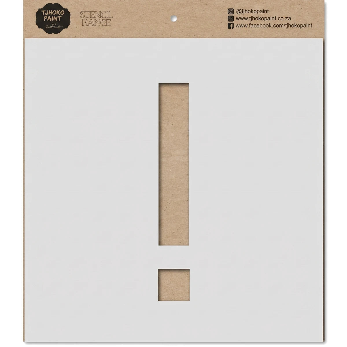 Brown kraft paper TJHOKO PAINT Exclamation Mark stencil (22150-58) with branded packaging, suitable for various painting