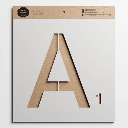 Brown kraft paper stencil for painting, featuring the letter A and the number 1, by TJOHOKO PAINT STENCIL RANGE.