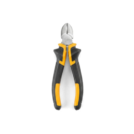 Tolsen 180mm diagonal cutting pliers featuring black and yellow insulated handles and silver cutting jaws.