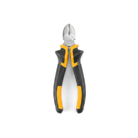 Tolsen 180mm diagonal cutting pliers featuring black and yellow insulated handles and silver cutting jaws.