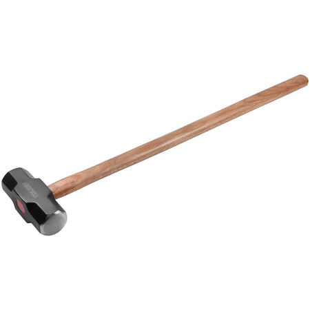 Tolsen 1.0kg stoning hammer with a durable black metal head featuring a red accent and a long wooden handle, positioned