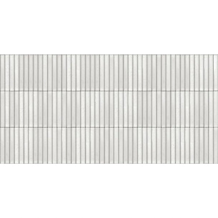 A seamless pattern of white rectangular ribbed tiles, perfect for modern wall and floor applications.