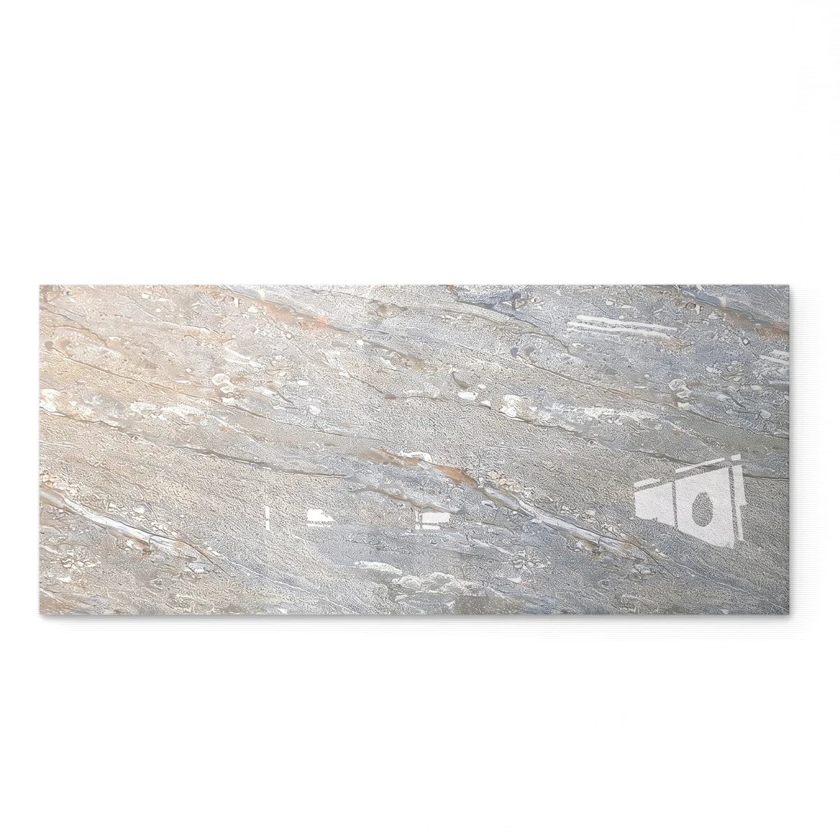 Vega Blue 120X600 tile featuring a glossy marble-effect surface with blue-grey and brown-gold veining, designed for floors