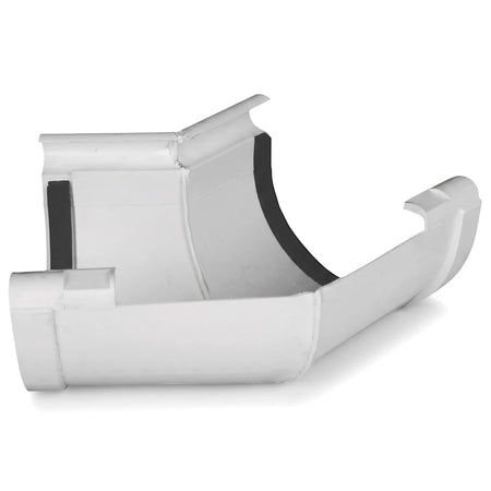 White Vynadeep 135-degree internal gutter angle made of durable PVC, designed for efficient water drainage and corner