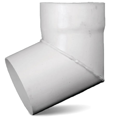 Vynadeep white PVC downpipe bend, 80mm OD x 135-degree, a plumbing fitting for water drainage systems.
