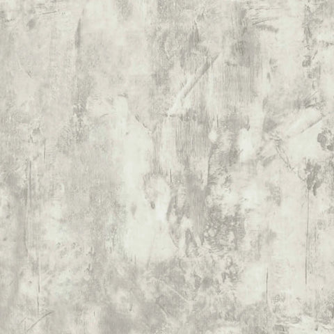 Close-up of Wallpaper Indigo, a light gray distressed plaster or concrete textured surface.