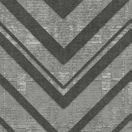Dark gray and light gray textured wallpaper featuring a bold geometric zigzag pattern, full frame.