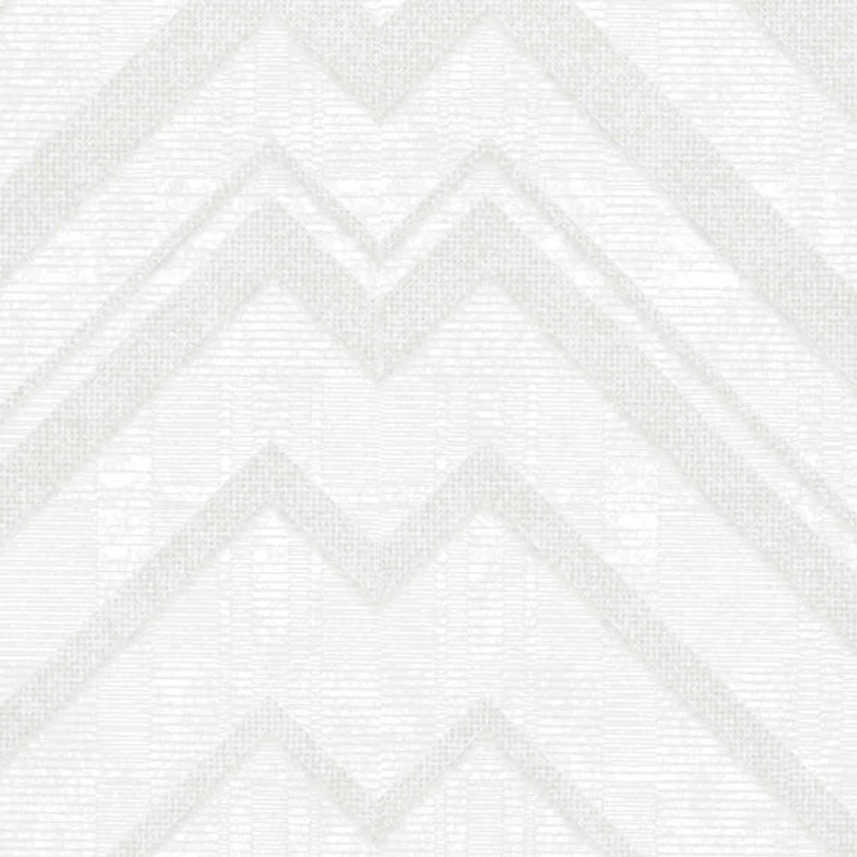 White textured wallpaper featuring a subtle light grey zig-zag or chevron pattern, suitable for modern interior design.