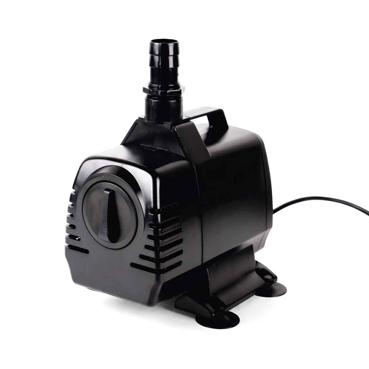 Waterfall 6000 Pump Cable 3-core 10m shown attached to a black submersible pump with outlet nozzle