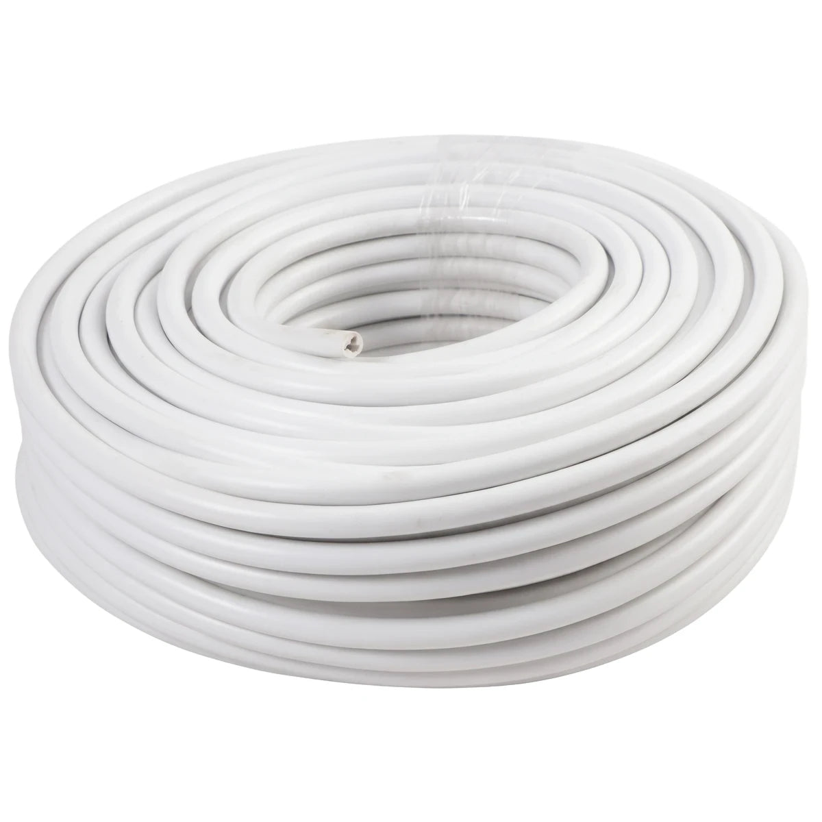White 2.5 X 3 Core Cabtyre electrical wire, 50 meters in a neatly coiled bundle on a white background, ready for