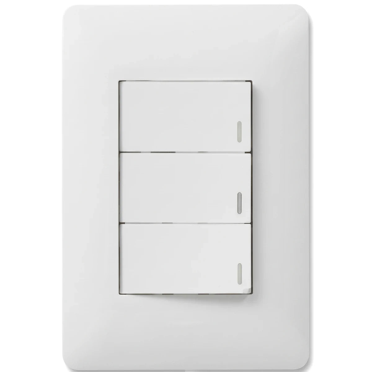 White 3-lever two-way electrical switch on a flush wall plate for home or office lighting control.