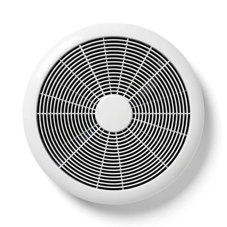White 32W extractor fan with a circular design, suitable for standard ceiling or wall mounting, shown from a front view.