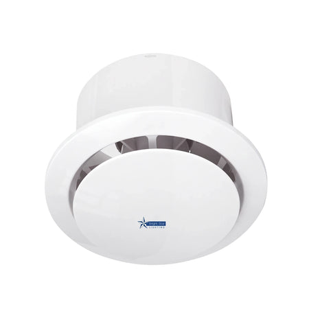 White 4-inch (100mm) circular bathroom extractor fan with a 15W motor, shown from a slightly angled view.