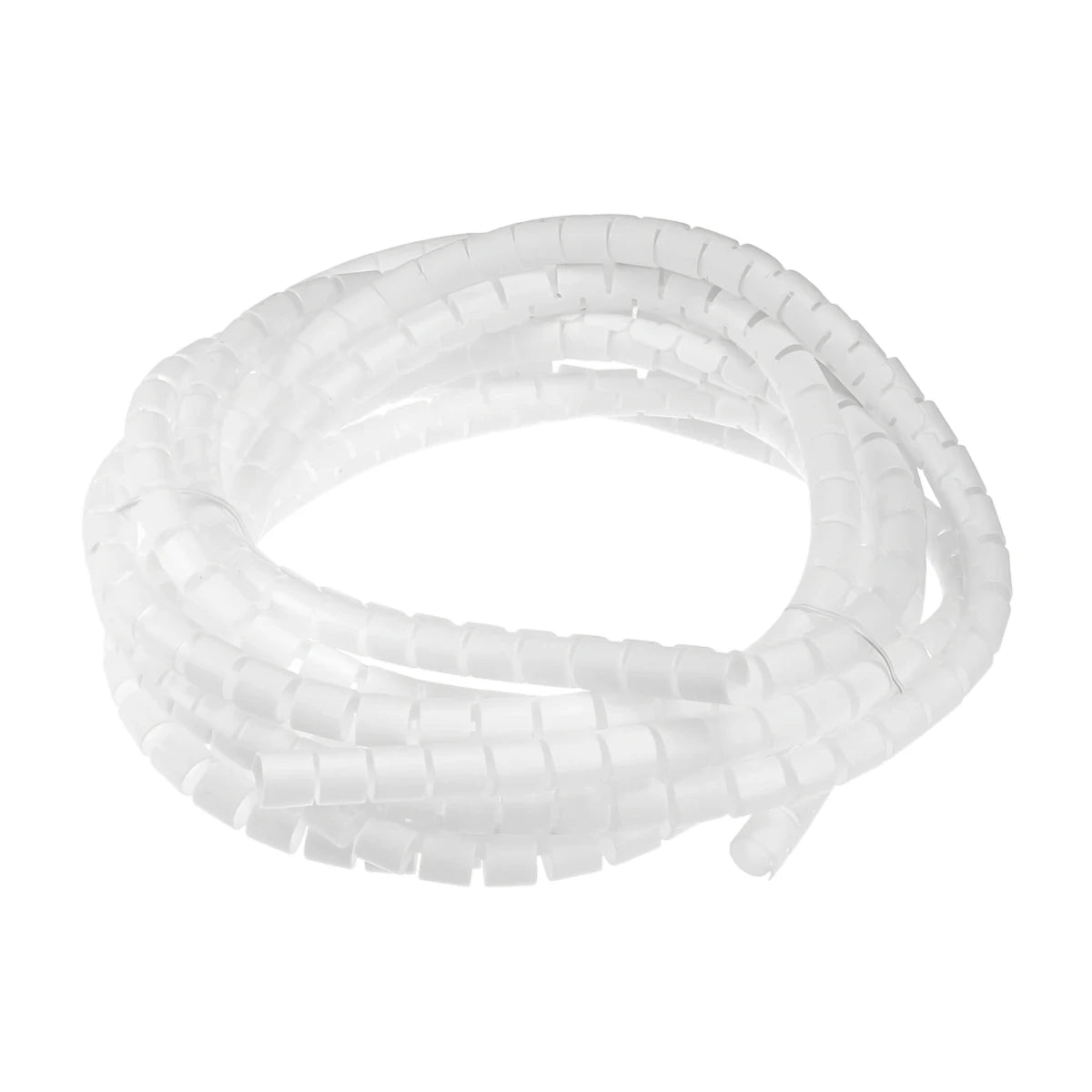 White 9mm spiral wrapping for cable management, shown coiled in a circular shape on a plain background.