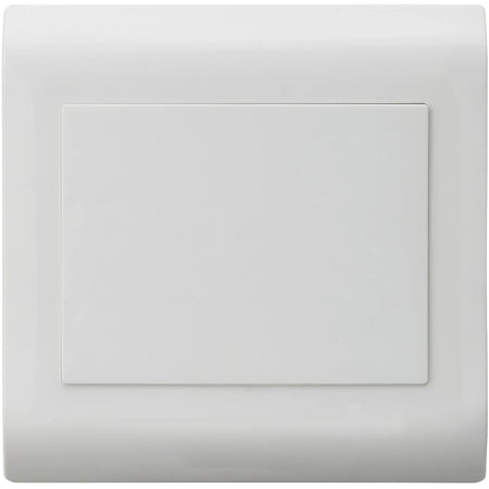 White Apollo 100x100 Contempo blank cover plate, a minimalist electrical accessory with a smooth finish.