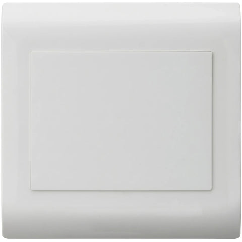 White Apollo 100x100 Contempo blank cover plate, a minimalist electrical accessory with a smooth finish.