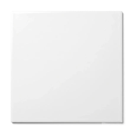 White commercial 60x60 ceramic tile with a smooth, glossy finish, photographed from a straight-on perspective.