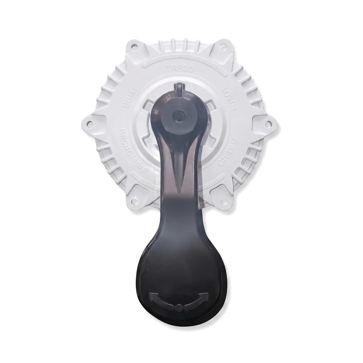 White Multi-Port Valve (MPV) top with a black handle and O-ring, designed for Series 2 systems, shown against a clean