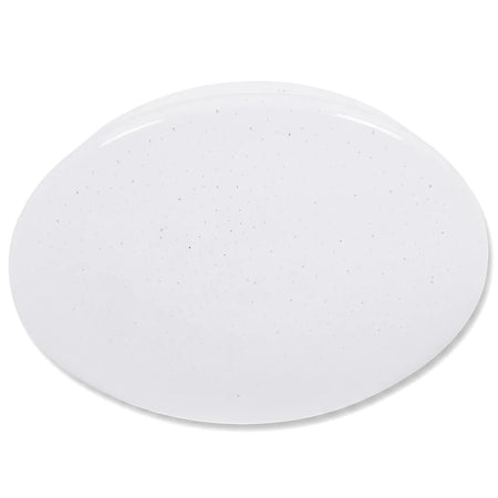 White oval LED poly fitting light with a starlight patterned cover, suitable for ceiling or wall installation.