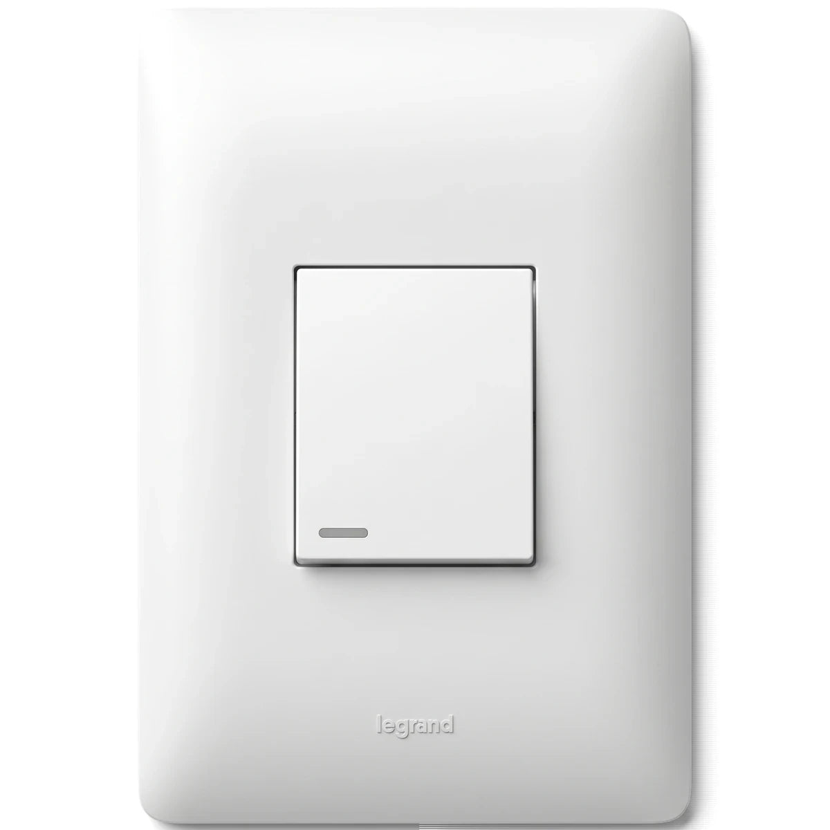 White rectangular 1 Lever Two Way Switch for electrical control, featuring a single toggle and a subtle brand logo.