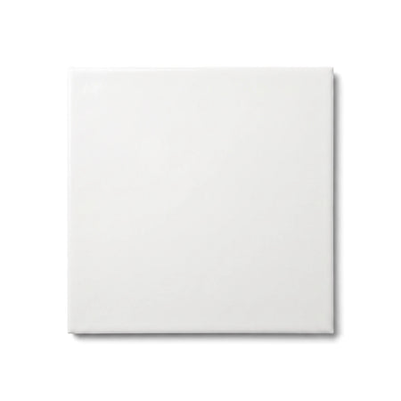White Wall Glossy 15x15cm tiles, square white glossy ceramic wall tile shown in front view for interior walls.