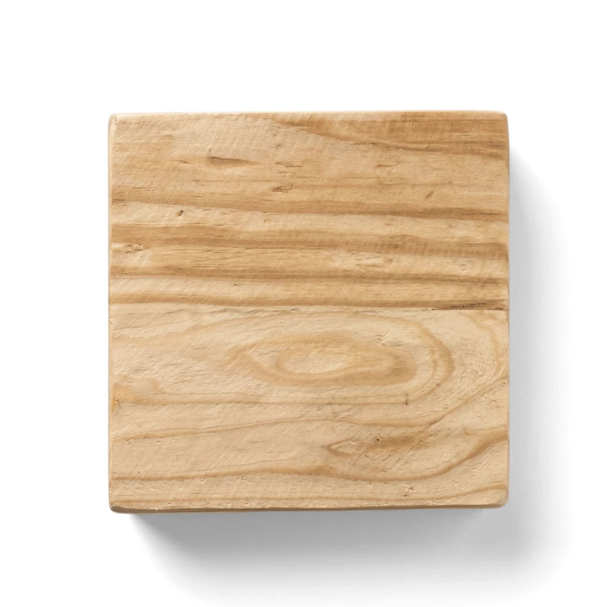 Wooden Blocks 15 x 15 cm square block in natural light wood with visible grain, shown from the front/top view.