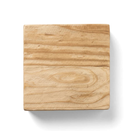 Wooden Blocks 15 x 15 cm square block in natural light wood with visible grain, shown from the front/top view.