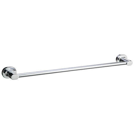 Zenna single towel rail in polished chrome, featuring a minimalist design and sturdy mounting brackets for bathroom use.