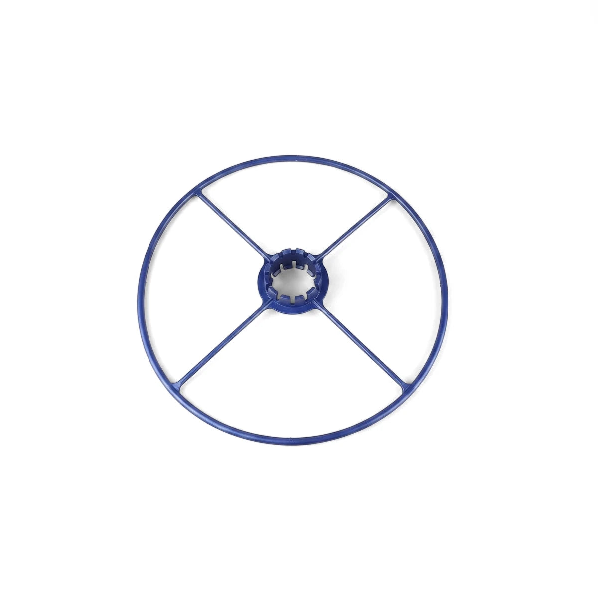 Blue Zodiac Medium Deflector Wheel for Pacer, designed for pool cleaner maintenance, viewed from a slight angle on a white