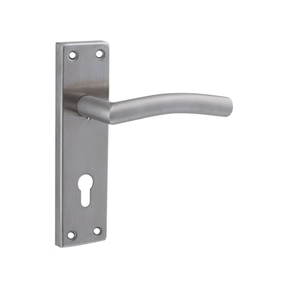 Wave Stainless Steel Handles on 150mm Back Plate with standard keyhole
