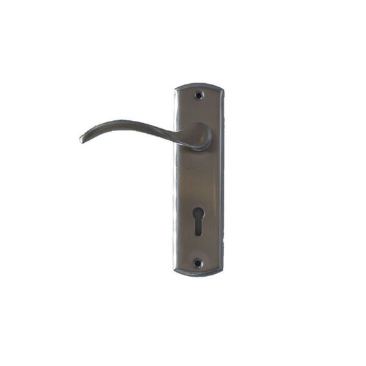 SAMSON HANDLE LEVER LOCKSET DONATELLO SATIN NICKEL/BLACK NICKEL
