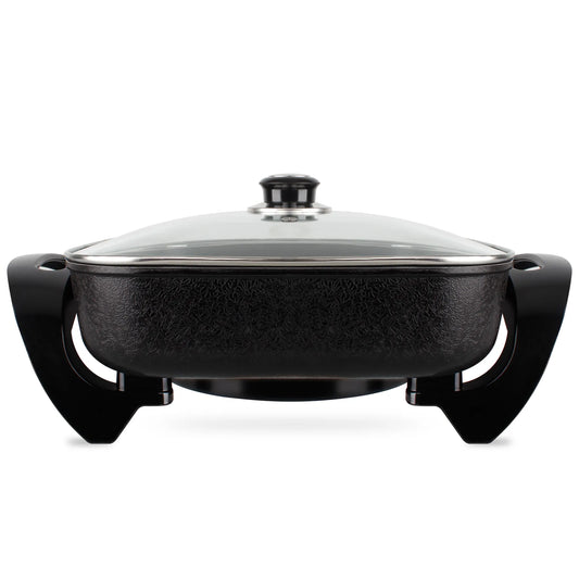 Mellerware Frying Pan Electric With Glassid Aluminium Black