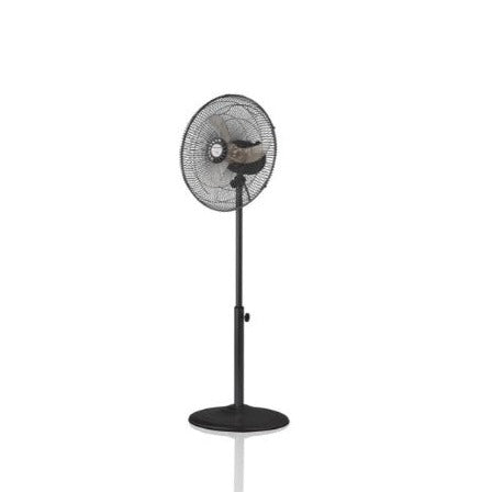 mellerware fan 3 speed height adjustable pedestal steel black 40cm 50w