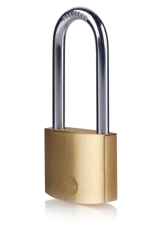 Yale Essential Series Indoor Brass Extra Long Shackle Padlock