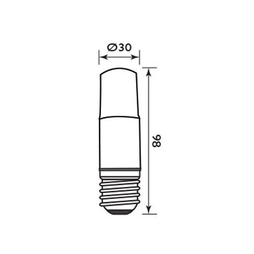 RADIANT STICK LAMP FROSTED T30 E27 LED 7W 3000K - Al's Hardware