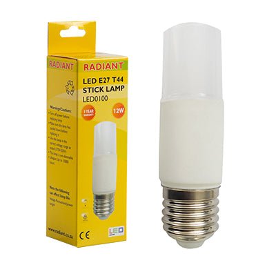 RADIANT STICK LAMP FROSTED T44 E27 LED 12W 3000K - Al's Hardware