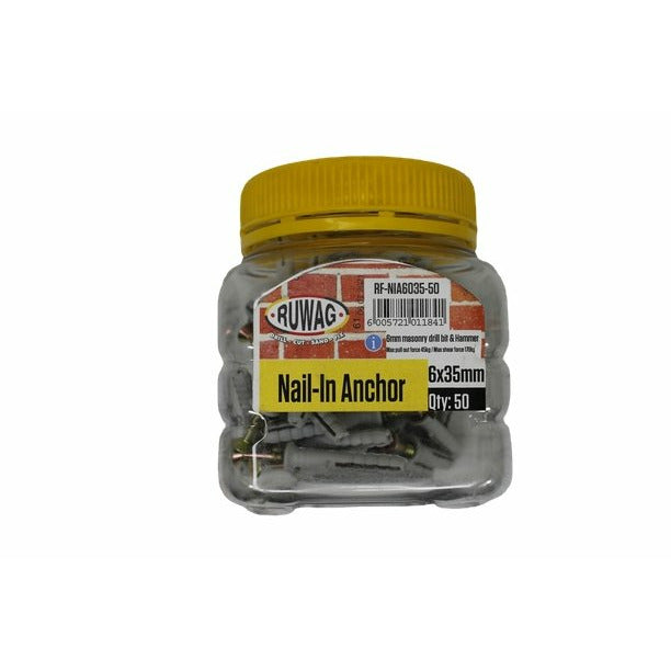 Ruwag 6x35mm Nail-in Anchor (50) - Al's Hardware