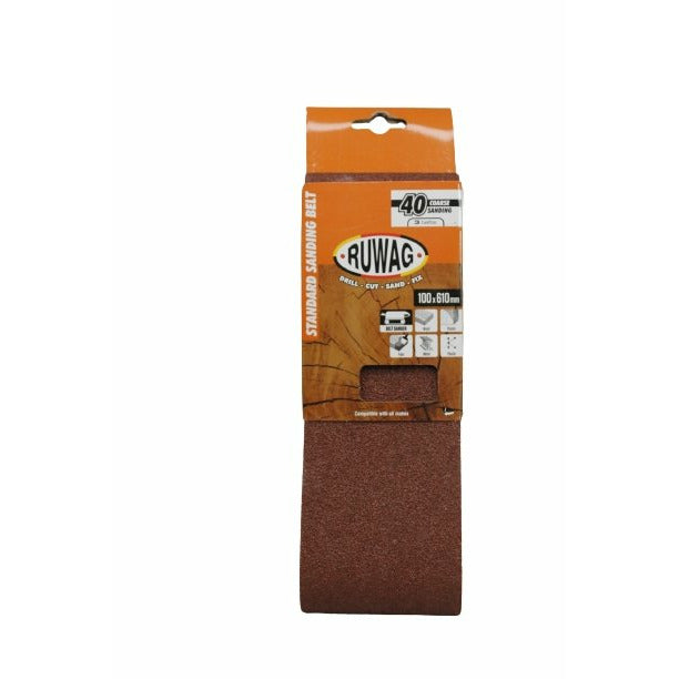 Ruwag Standard Sanding Belt 100x610mm 40 grit (3 Belts) - Al's Hardware