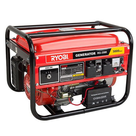 Ryobi GENERATOR MAX 3.5KVA CONS 3KVA 4-STROKE WITH KEY START RG-3500 - Al's Hardware